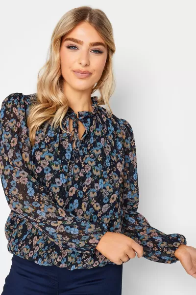 Image of Floral Pleated Blouse