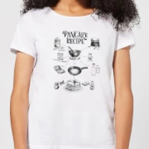 Image of Pancake Recipe Womens T-Shirt - White - 5XL