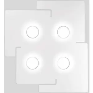 Image of SQUARE ceiling light white 4 bulbs