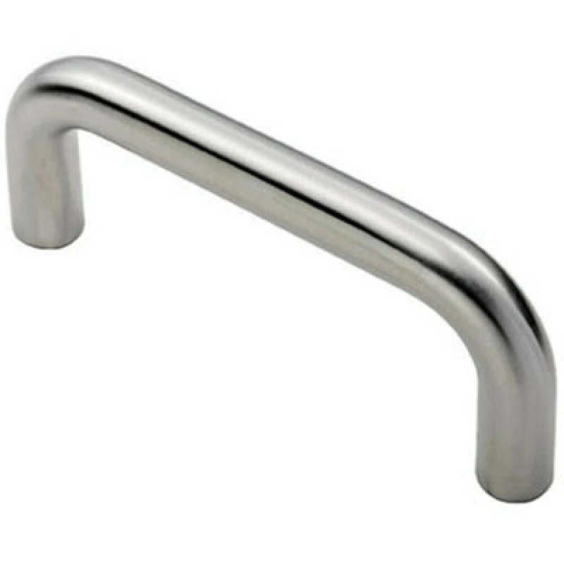 Image of Loops Round D Bar Pull Handle 169 x 19mm 150mm Fixing Centres Satin Steel Metallics unisex