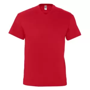 Image of SOLS Mens Victory V Neck Short Sleeve T-Shirt (M) (Red)