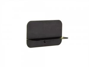 Image of Wall Lamp Shelf With USB Sockets, 18W LED, 3000K, 1400lm, Matt Black