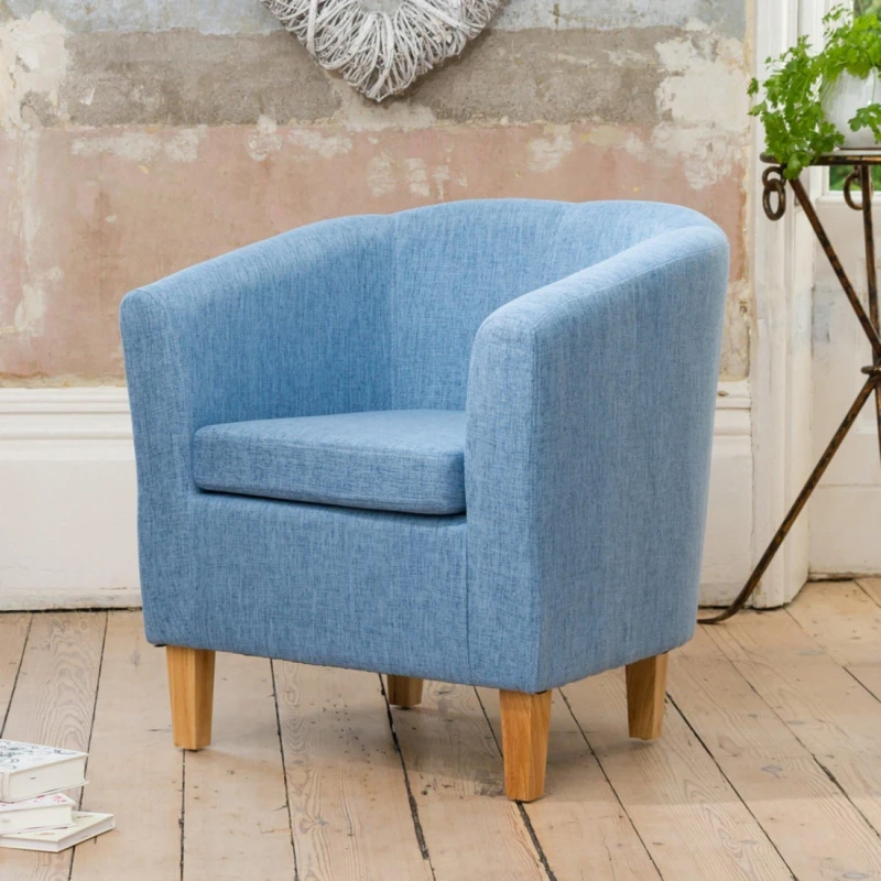 Image of Artemis Home Alderwood 68cm Wide Fabric Tub Chair Armchair in Blue Blue Unisex