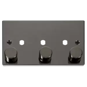Image of Click Scolmore Deco 3 Gang Dimmer Plate and Knob - VPBN153PL