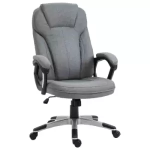 Image of Vinsetto Linen Executive Office Chair Height Adjustable Swivel Chair - Grey