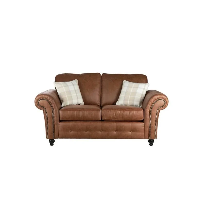 Image of LUXURY LIFE Oakley Suede Fabric 2 Seater Sofa Tan