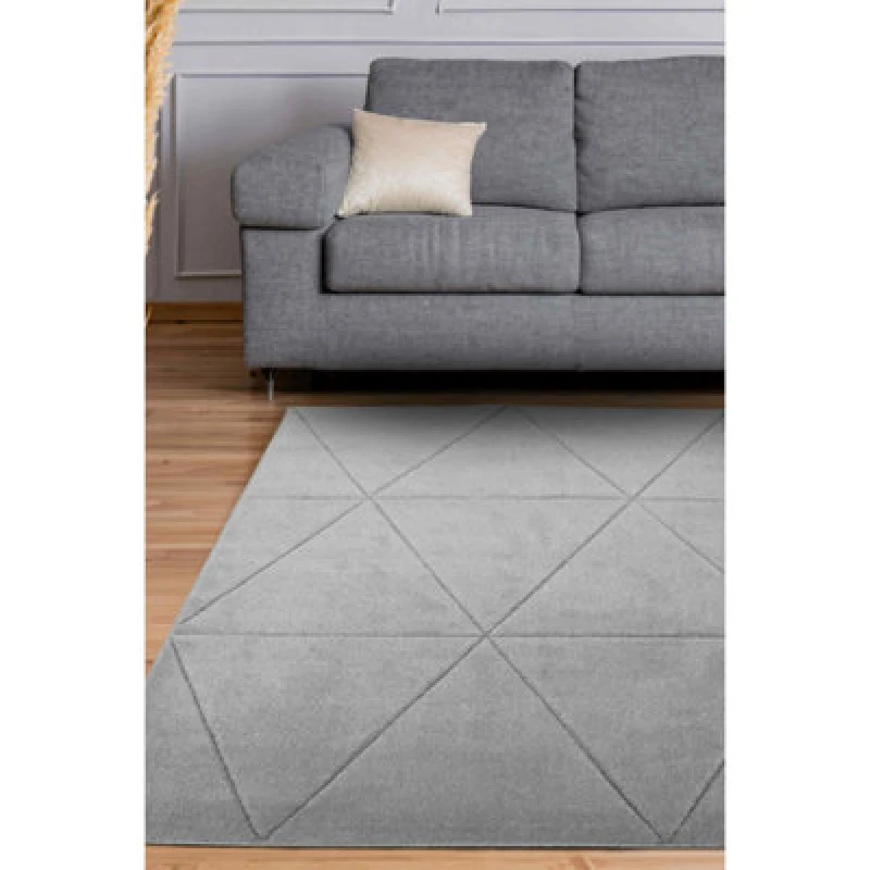 Image of Homemaker Sara Carved Triangle Rug Grey - Homemaker - Size: 80X150 Grey 80X150 WB94001