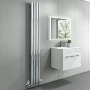 Image of Chrome Vertical Single Panel Radiator 1600 x 240mm - Margo