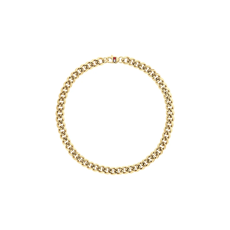Image of Tommy Hilfiger mens curb chain necklace - Gold Gold One Size