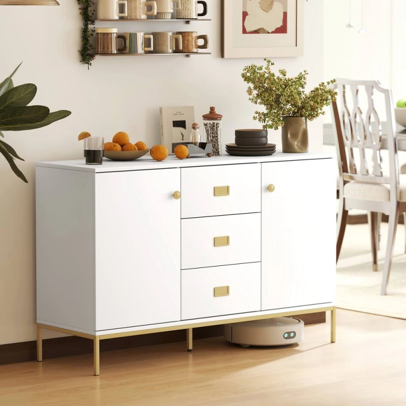 Image of HOMCOM Modern Sideboard, Storage Cabinet, Accent Cupboard White 835-543V00WT