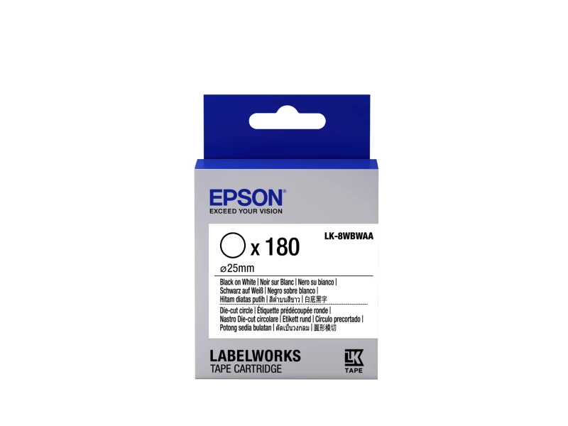 Image of Epson C53S658901/LK-8WBWAA DirectLabel-etikettes Black on white Die-Cu