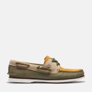 Image of Timberland Classic Boat Shoe For Men In Green/beige Dark Green, Size 9