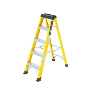 Image of TB Davies 5 Tread Heavy-Duty Fibreglass Swingback Step Ladder