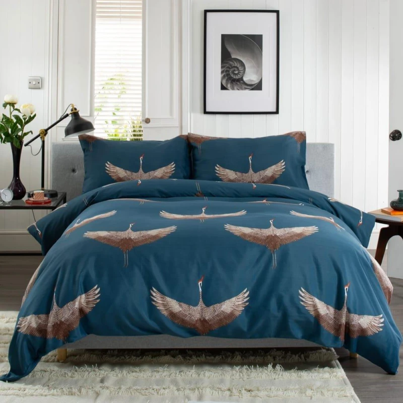 Image of Deyongs New Stork Duvet Cover Navy unisex Double