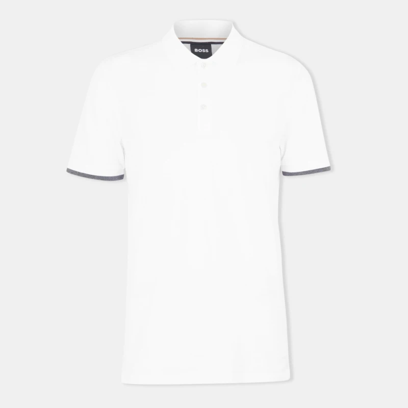 Image of Boss Mens Phillipson Short Sleeve Polo Shirt White male S