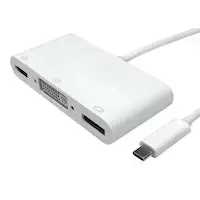 Image of OcUK Value USB Type C to HDMI, Display Port and DVI - White