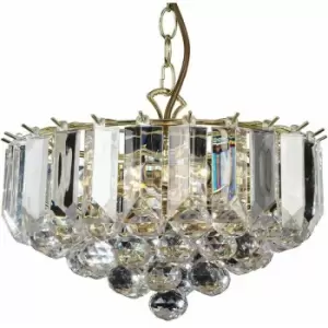 Image of Loops - 3 Light Chandelier Pendant brass & acrylic Shade Hanging Ceiling Lamp Holder