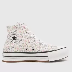 Image of Converse White All Star Hi Eva Lift Girls Youth Trainers