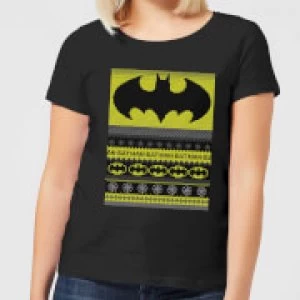 Image of Batman Womens Christmas T-Shirt - Black