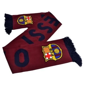 Image of FC Barcelona Messi 10 High Def Jacquard Knit Burgundy Scarf