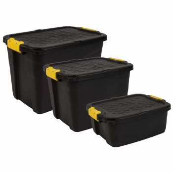 Image of Charles Bentley Strata Heavy Duty Bundle - Boxes 60L, 42L, 24L Block Black Reprocessed Material