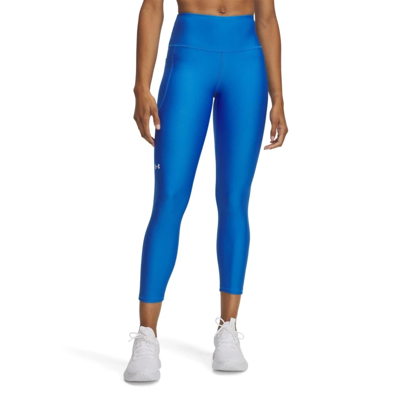 Image of Under Armour HeatGear No-Slip Waistband Ankle Leggings Womens Blue Atlantis female 14 (L)