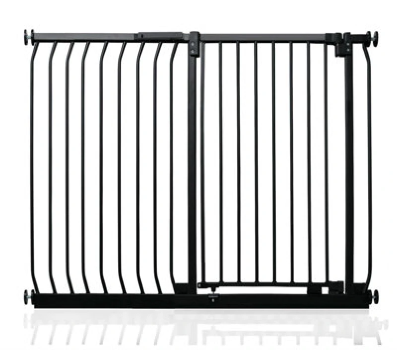 Image of Safetots Extra Tall Elite Safety Gate, 116Cm - 125Cm, Matt Black, Extra Tall 96.8Cm In Height, Pressure Fit Stair Gate