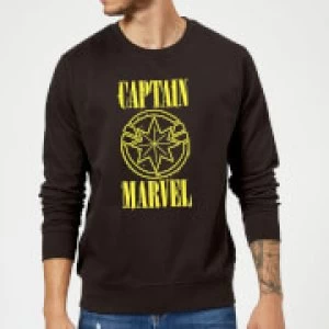 Image of Captain Marvel Grunge Logo Sweatshirt - Black - M