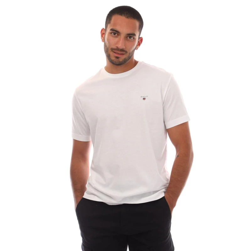 Image of Gant Embroidered Original Shield T-Shirt White male L