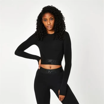 Image of Everlast Seamless Long Sleeve Crop Top - Black