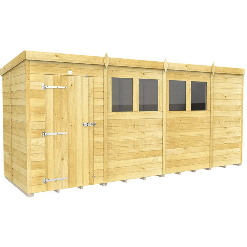 Image of Flat Pack Sheds DIY Sheds 15 x 5 Pent Shed, Brown 15X5PFF