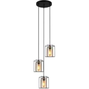 Image of Italux Lighting - Italux Kalula Industrial, Retro 3 Light Cluster Pendant Ceiling Light, E27