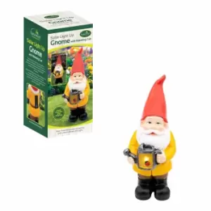 Image of Gardenkraft Gnome With Water Can Solar Light Garden Ornament