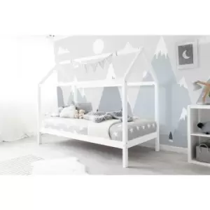 Image of Lotty Kids White Wooden Treehouse Bed Single 3ft - White