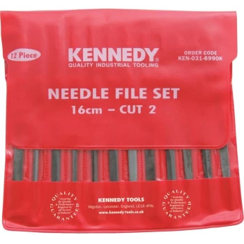 Image of 160MM (6.1/2') 12 Piece Second Cut Assorted Needle File Set - Kennedy