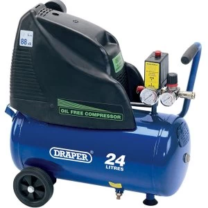 Image of Draper 24l 230v 1.1kw 1.5hp Oil-free Air Compressor