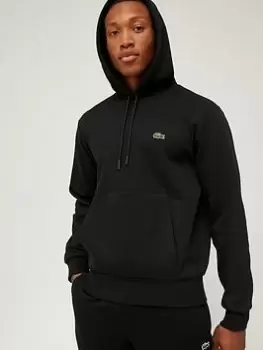 Image of Lacoste Logo Overhead Hoodie - Black, Size XL, Men