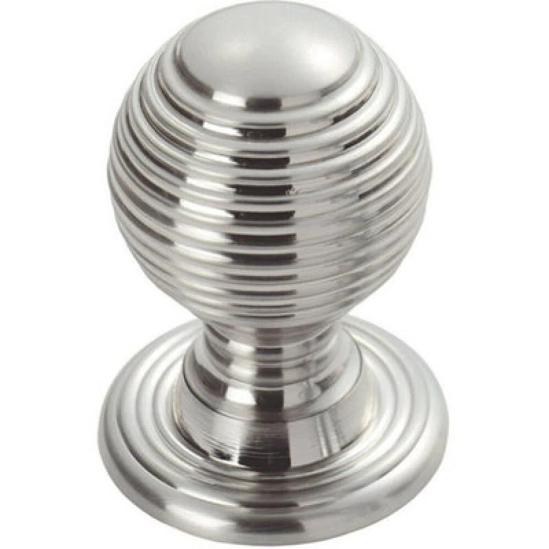 Image of Loops Textured Reeded Ball Cupboard Door Knob 23mm Dia Polished Chrome Handle Multi unisex