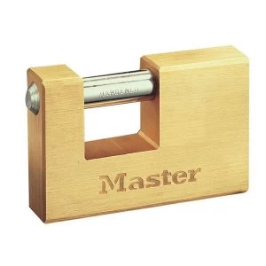 Image of Master Lock Rectangular 85mm Solid Brass Body Shutter Padlock