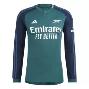 Image of adidas Arsenal Long Sleeve Third Shirt 2023 2024 Adults - Green