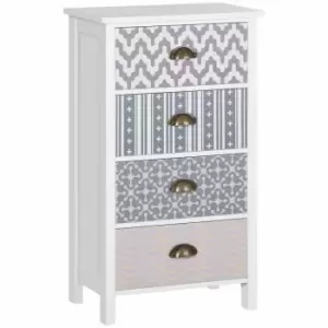 Image of HOMCOM Chest Of Drawers 4-drawer Dresser With Metal Handles