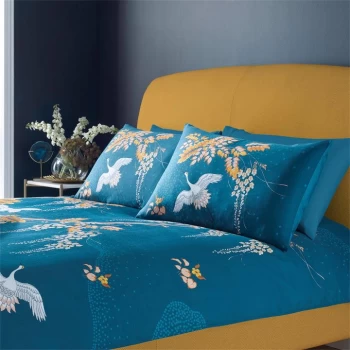 Image of Biba Wisteria Duvet Pillowcase - Teal