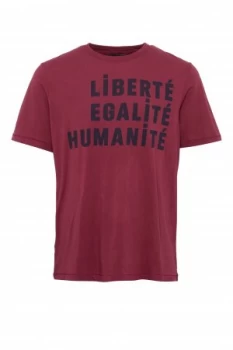 Image of Mens French Connection Egalite T Shirt Wine