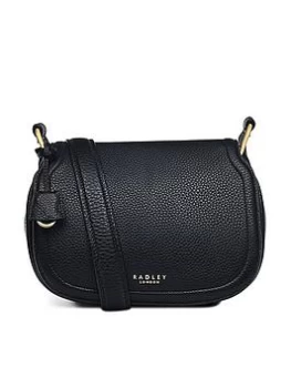 Image of Radley York Walk Leather Medium Flapover Crossbody - Black