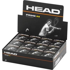 Image of Head Prime Squash Ballls - Double Yellow Dot - Box of 12