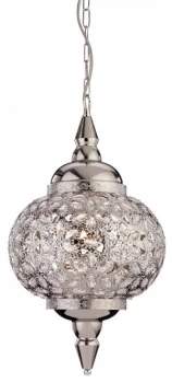 Image of 1 Light Ceiling Pendant Chrome, Clear Acrylic, E27