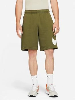 Image of Nike Club Fleece Swoosh Shorts - Green Size M Men