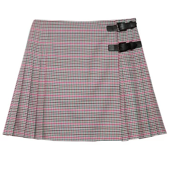 Image of Jack Wills Tabatha Buckle Wrap Kilt Mini Skirt - Grey