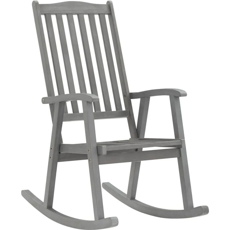 Image of VIDAXL Rocking Chair Grey Solid Acacia Wood Vidaxl 8720286113646