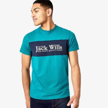 Image of Jack Wills Griffin Cut And Sew T-Shirt - Dark Teal